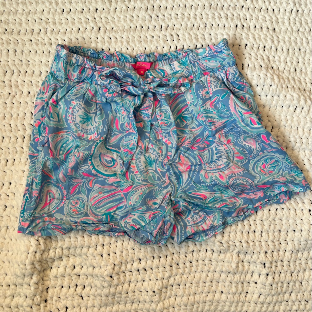 Lilly Pulitzer paper bag tie waist shorts